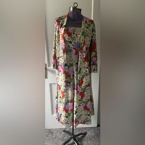 Vintage Goldworm Dress/Sweater Set Floral Small/Medium